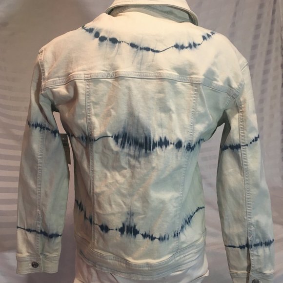 Justice Girl's Youth Size 18/20 Tie Dye Blue Denim Jacket Boho New with Tags - Picture 6 of 16